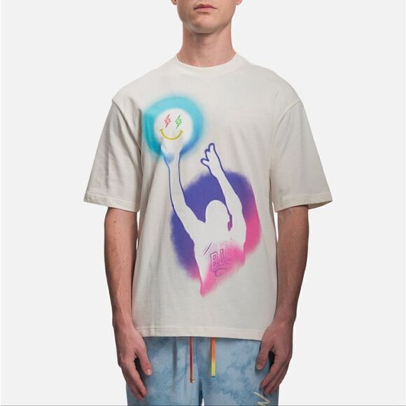 Air Jordan X J Balvin Tee T-Shirt Large L Sail Enamel Green Blue DR2962-308 New - Picture 1 of 10